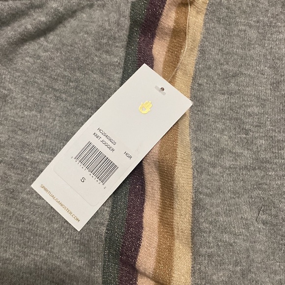 NWT RARE! Spiritual Gangster Rainbow Pride Knit Joggers w/unique color pattern - Picture 10 of 12